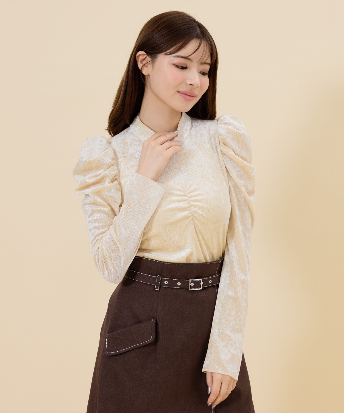 ベロアチュールトップス