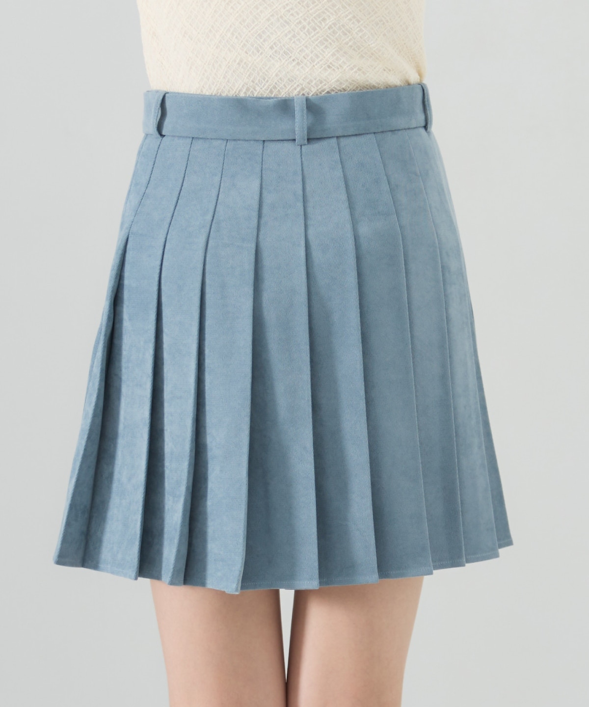 【セットアップ可能】ベルテッドプリーツミニスカート