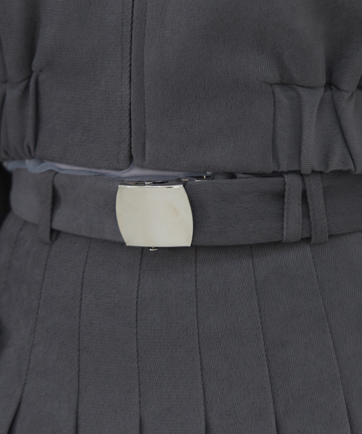 【セットアップ可能】ベルテッドプリーツミニスカート