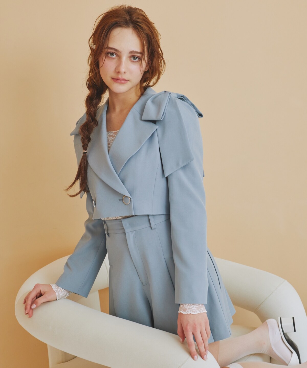 【セットアップ可能】プリーツショートパンツ