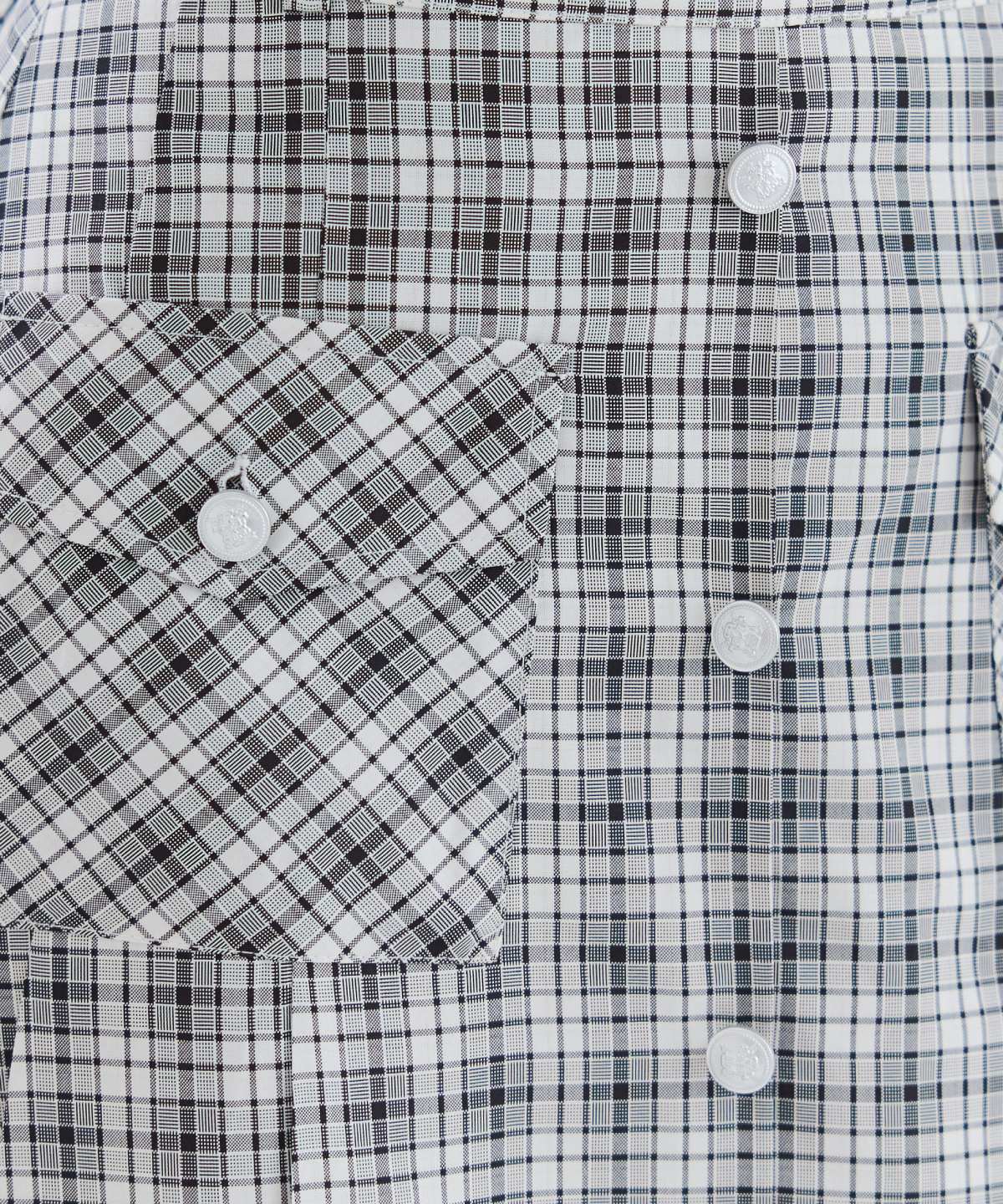 フロントボタンチェックミニスカート