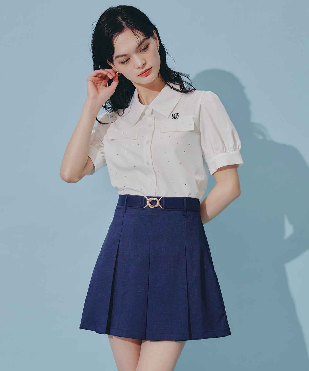 ウエストマークボックスプリーツスカート