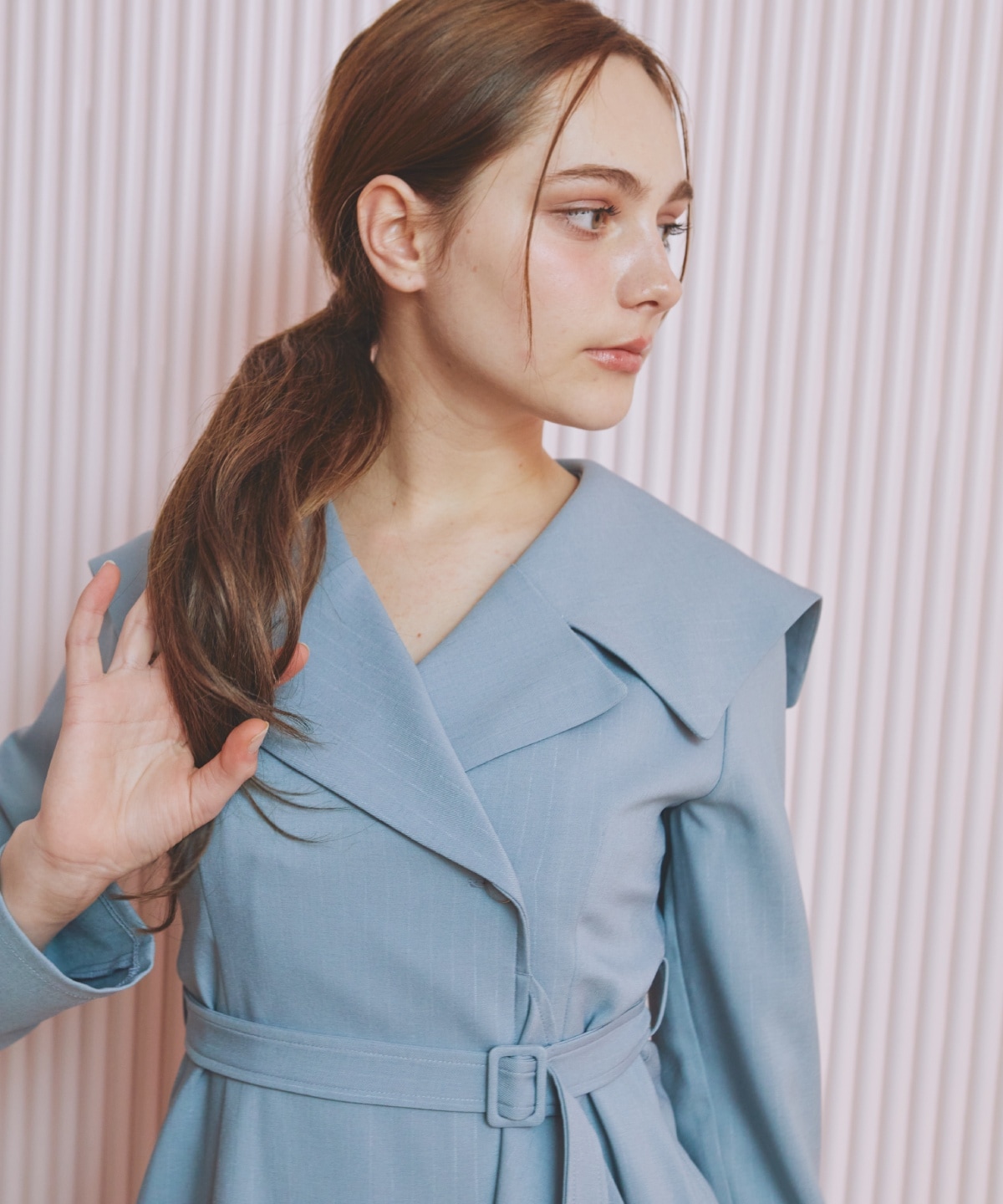 アシメデザインセーラープリーツワンピース