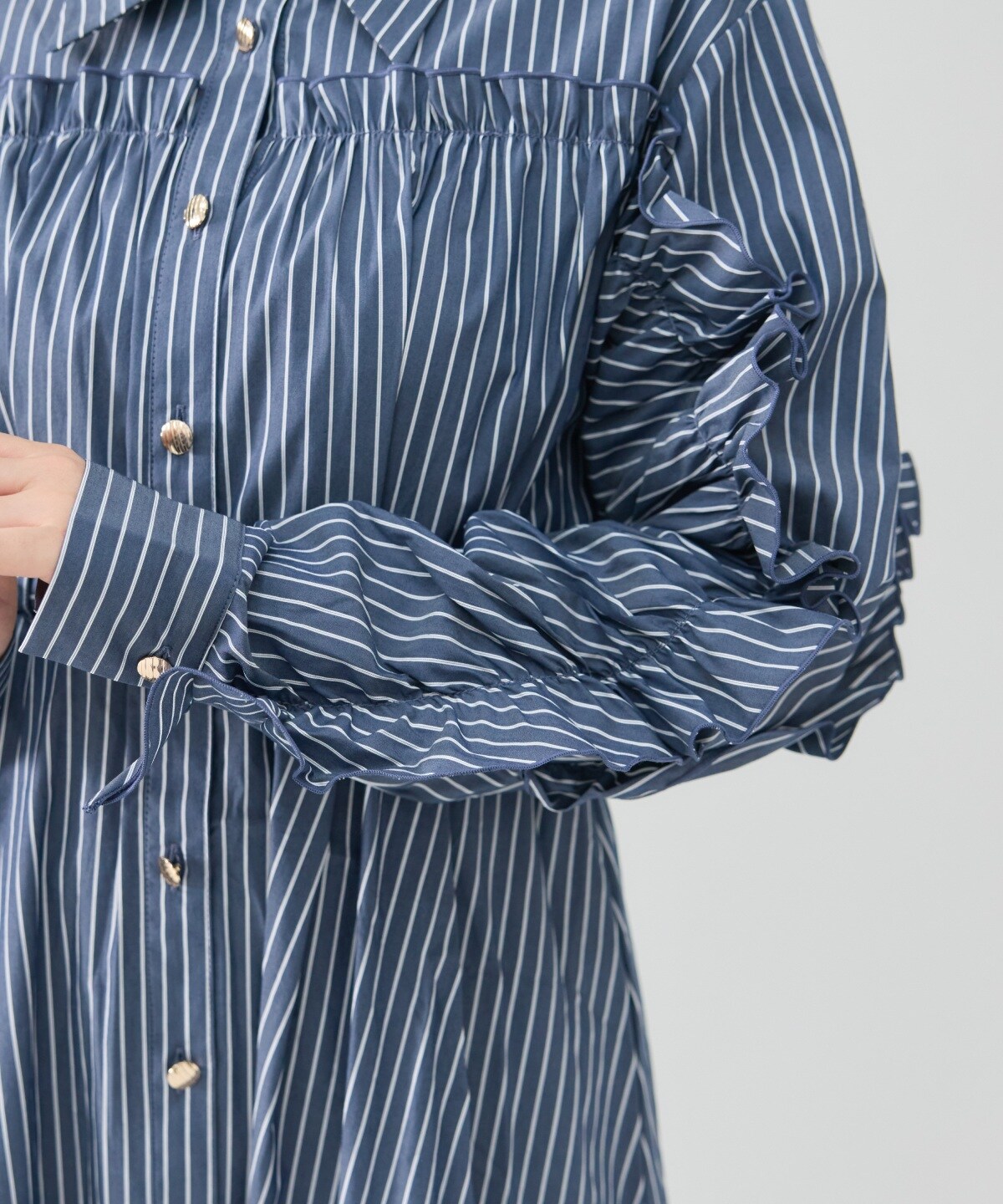 フリルシャツワンピース