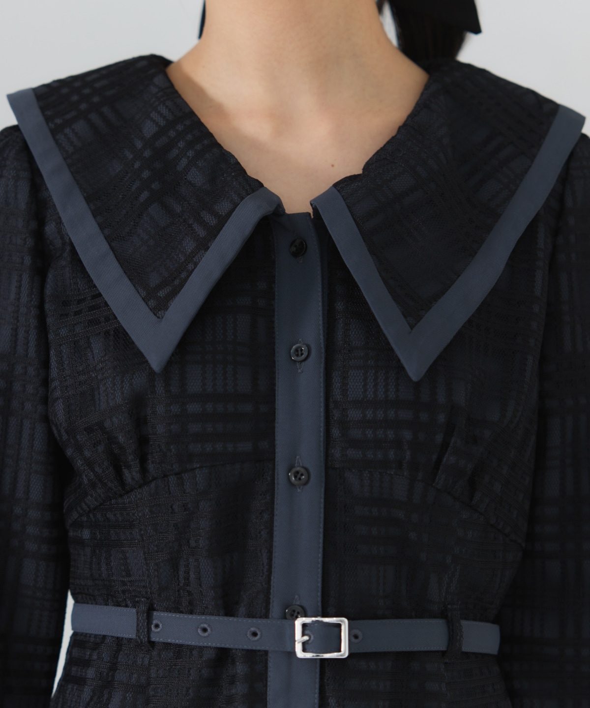 ビッグカラーレースミニワンピース