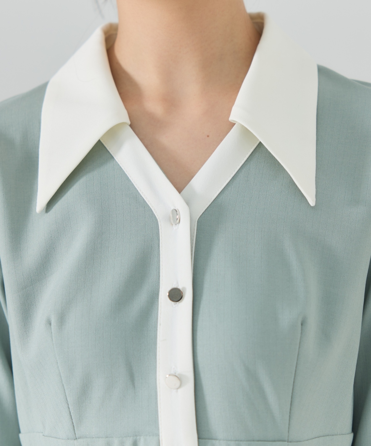 バイカラースキッパーシャツワンピース