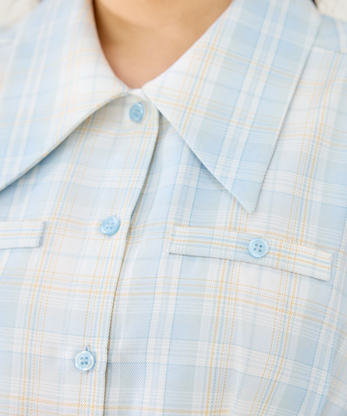 チェックミニシャツワンピース