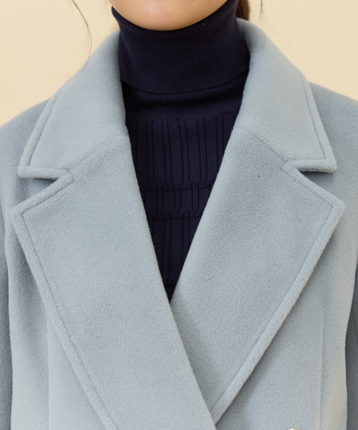 【セットアップ可能】カットメルトンダブルショートコート