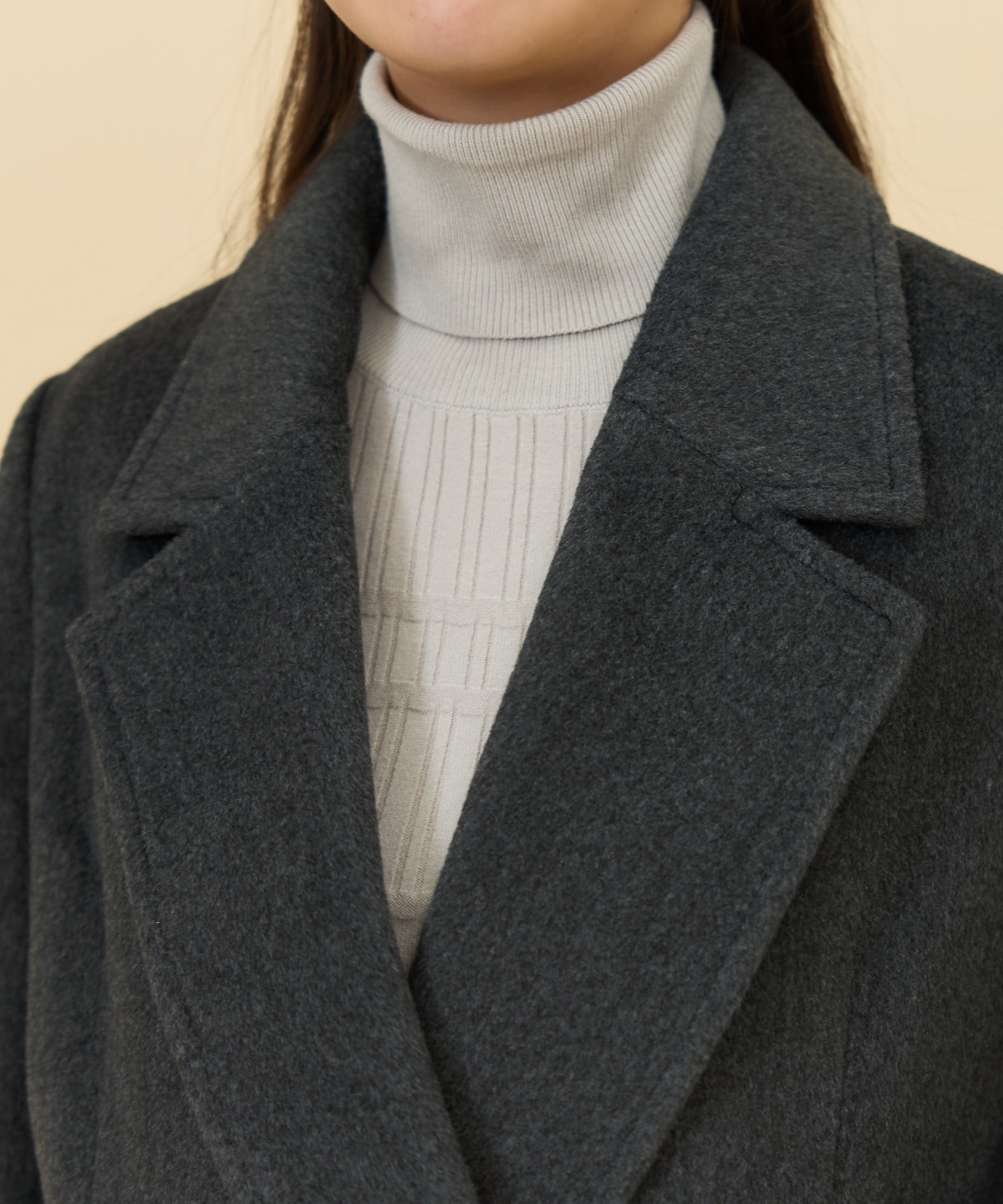 【セットアップ可能】カットメルトンダブルショートコート