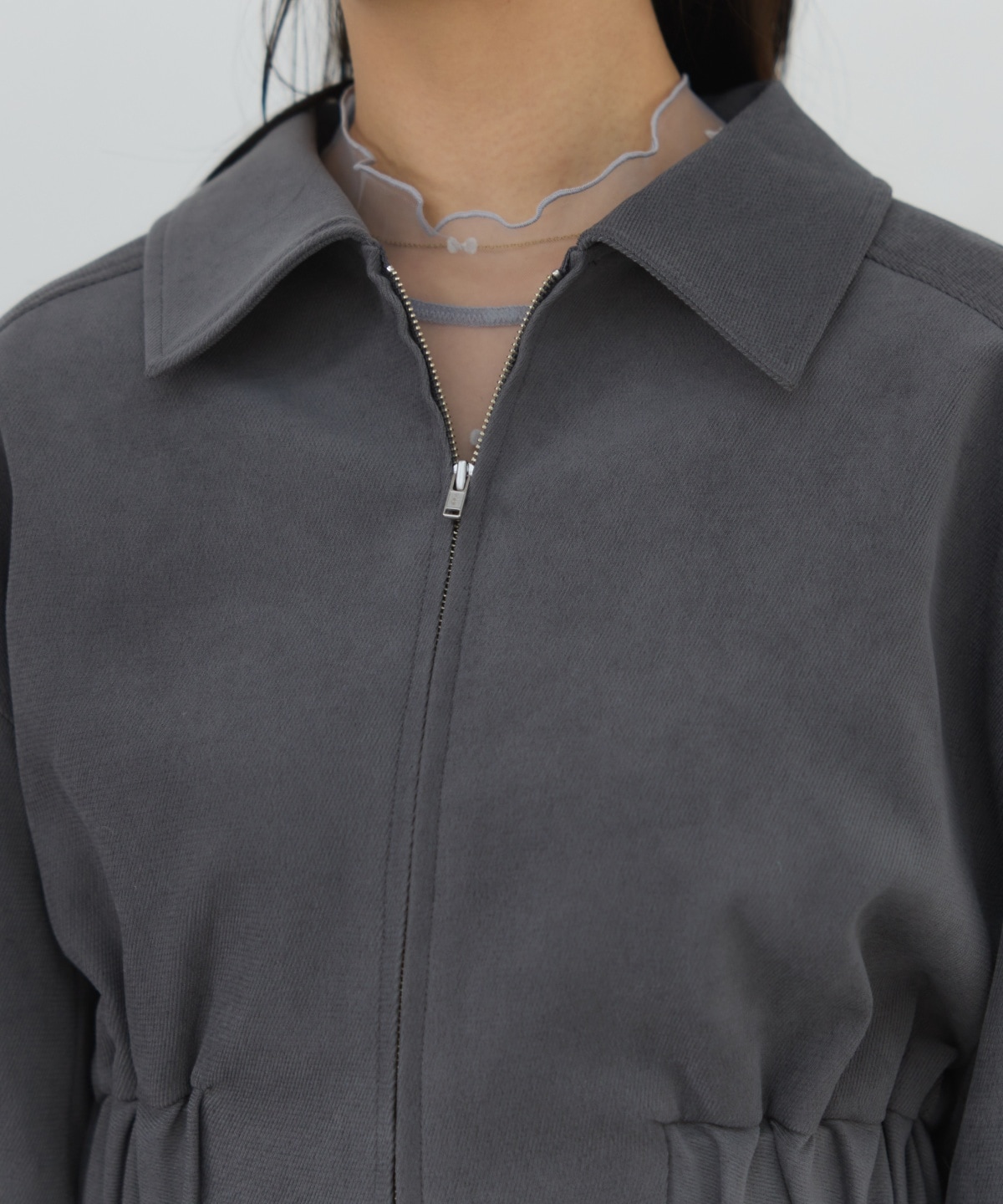 【セットアップ可能】フロントジップショートブルゾン