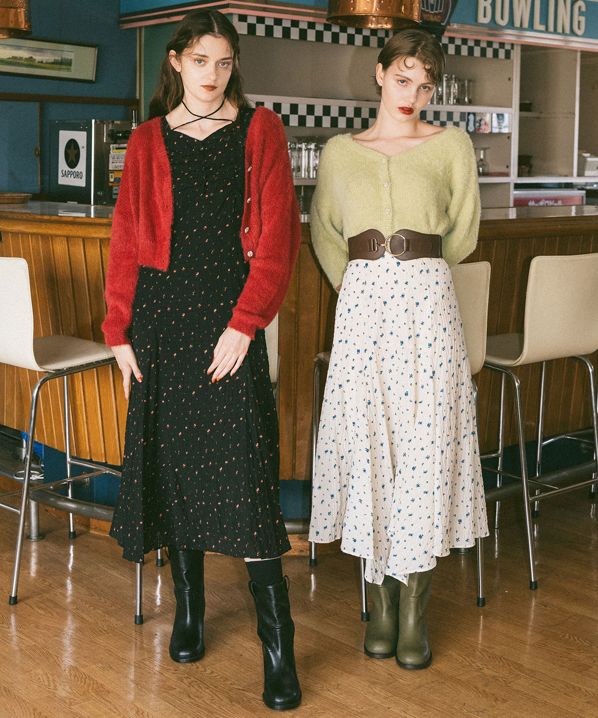 ミニフラワーイレヘムロングスカート