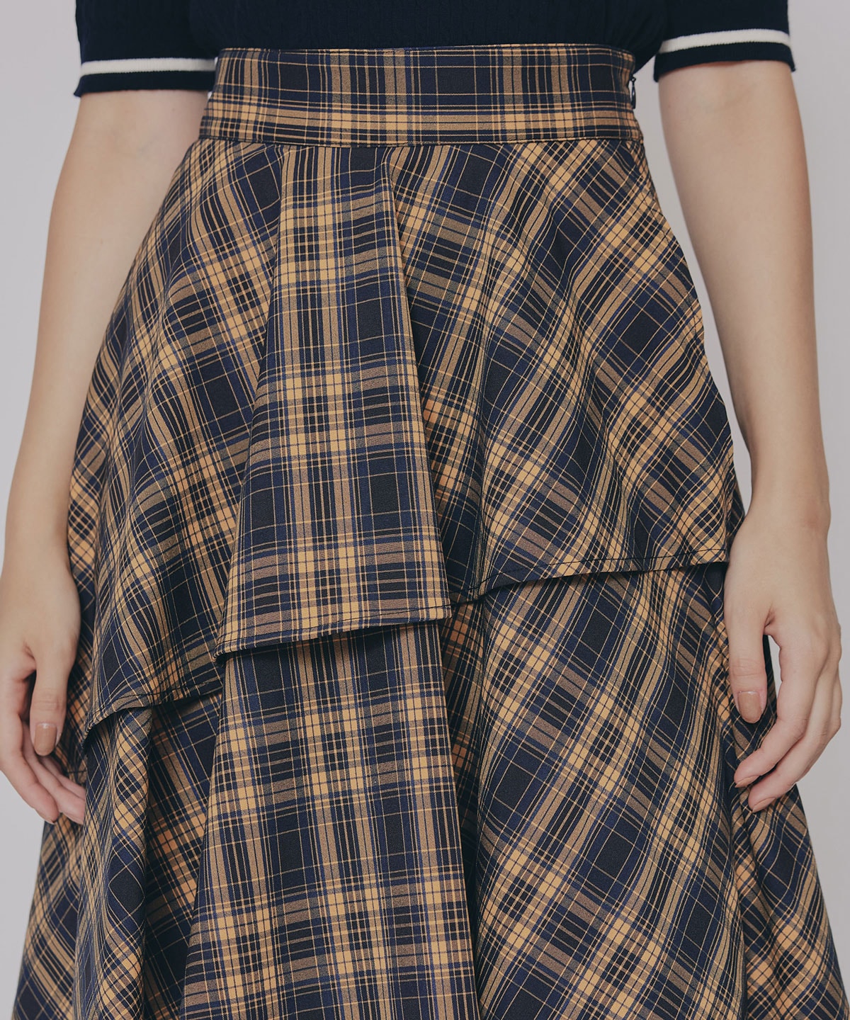タータンチェックティアードスカート