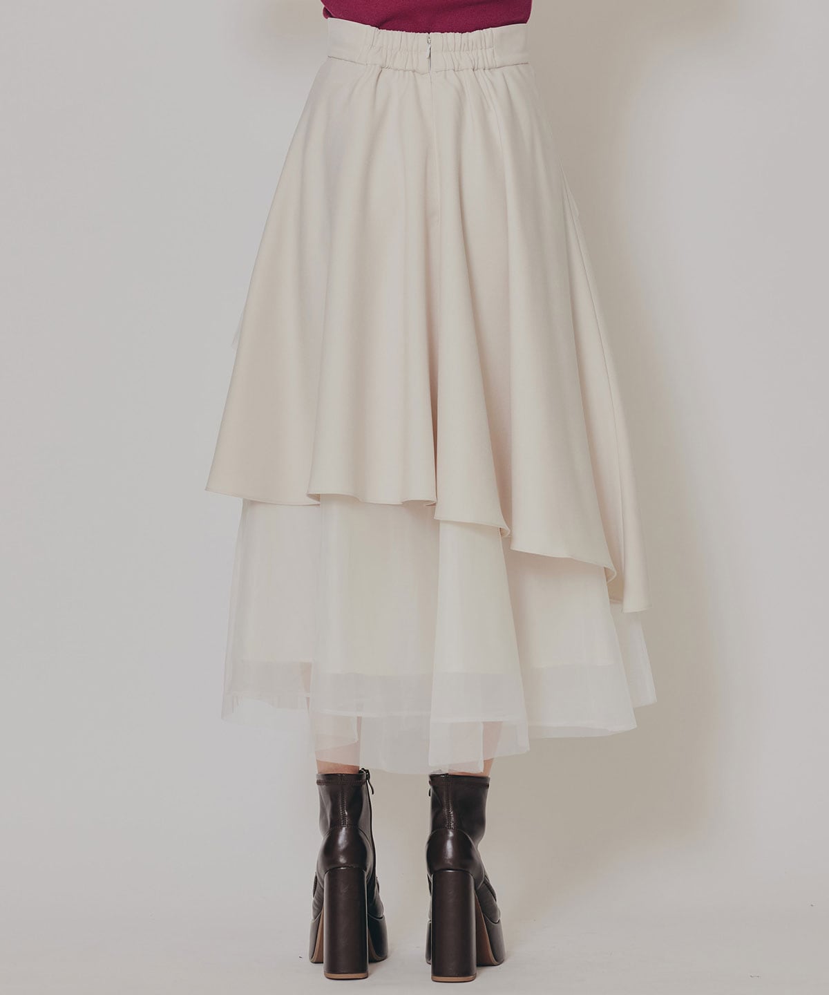 シアーMIXティアードスカート