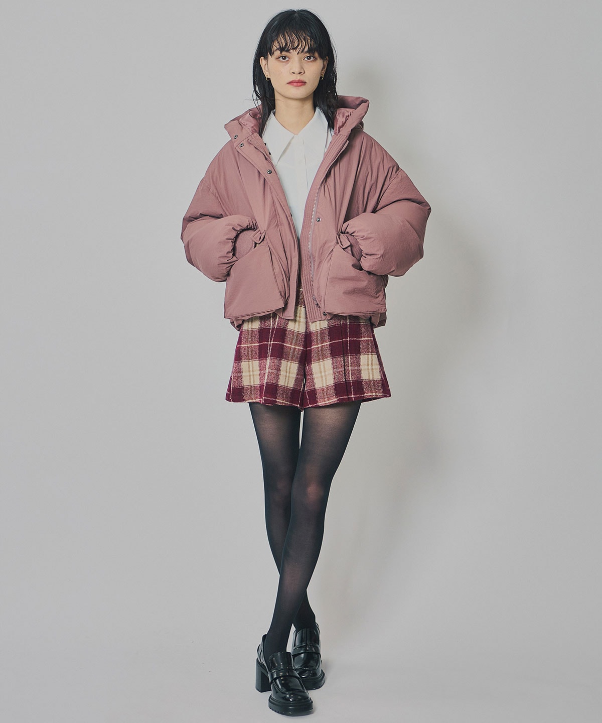 チェックタックショートパンツ