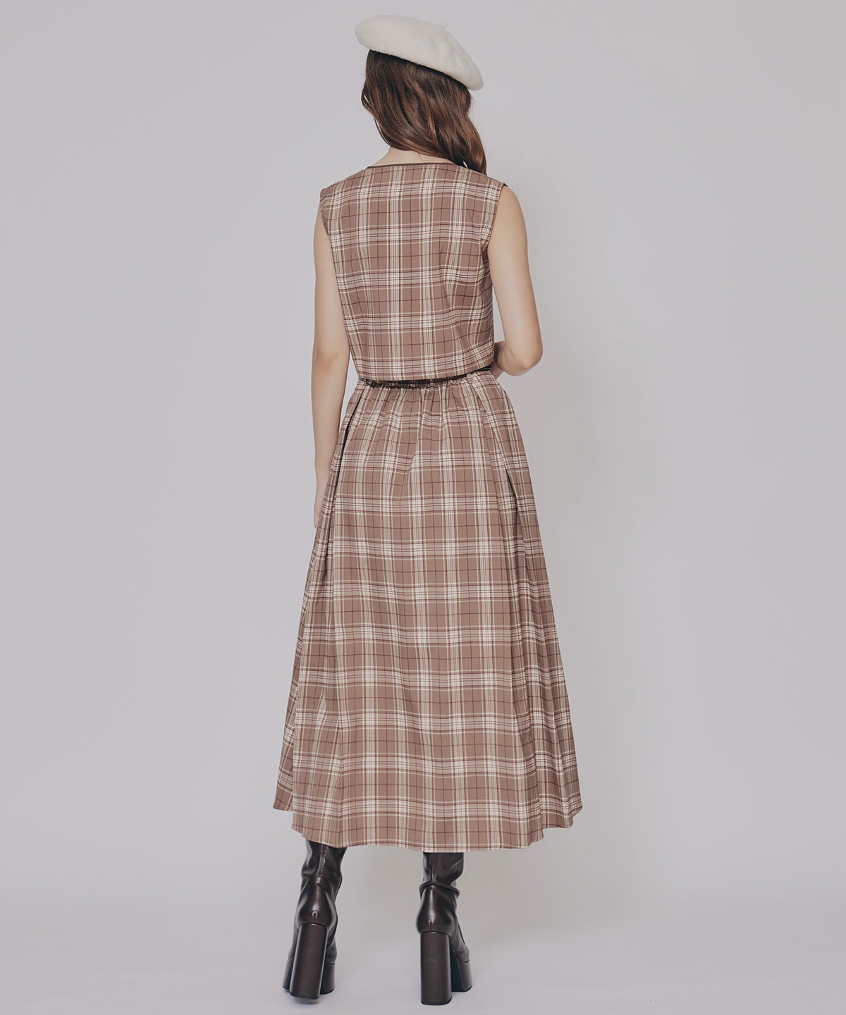 クラシカルチェックベスト&フレアスカートセットアップ