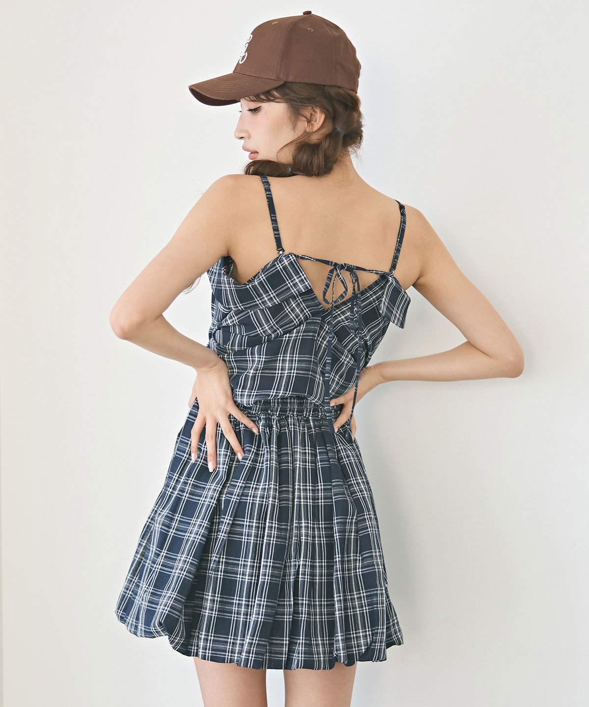 マルチWAYチェックブラウス×バルーンスカートセットアップ