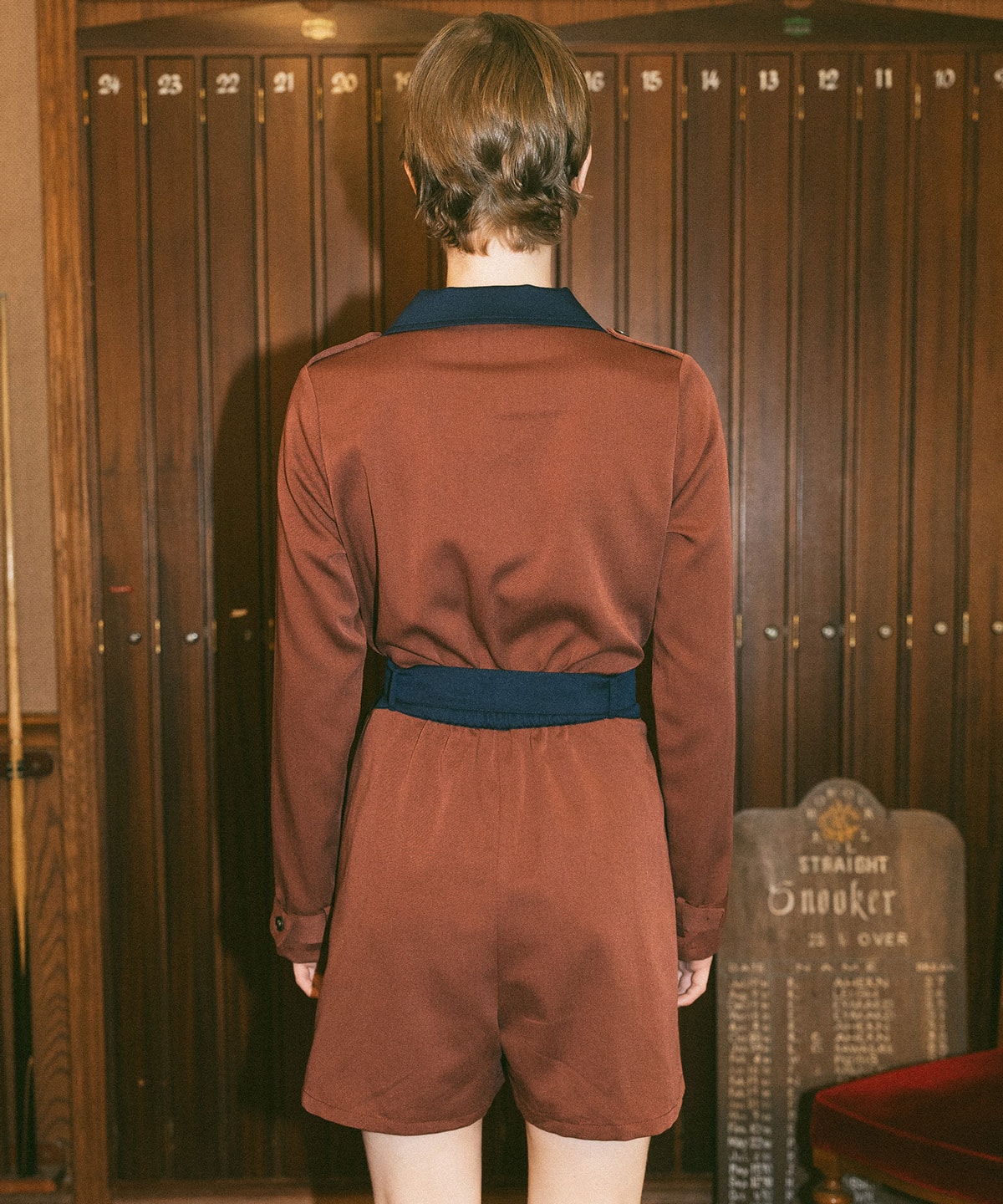 バイカラーベルトショートオールインワン