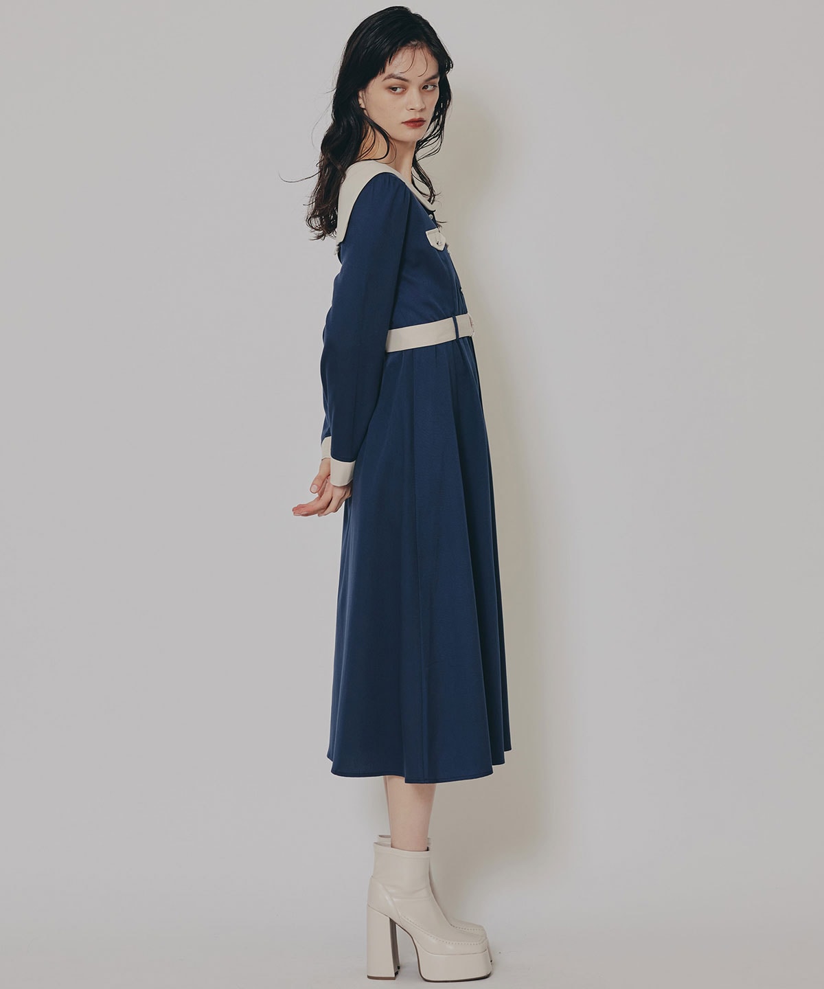 BIGセーラーカラーロングワンピース