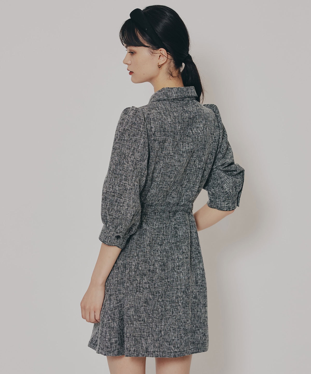 カラーミックスフロントZIPワンピース