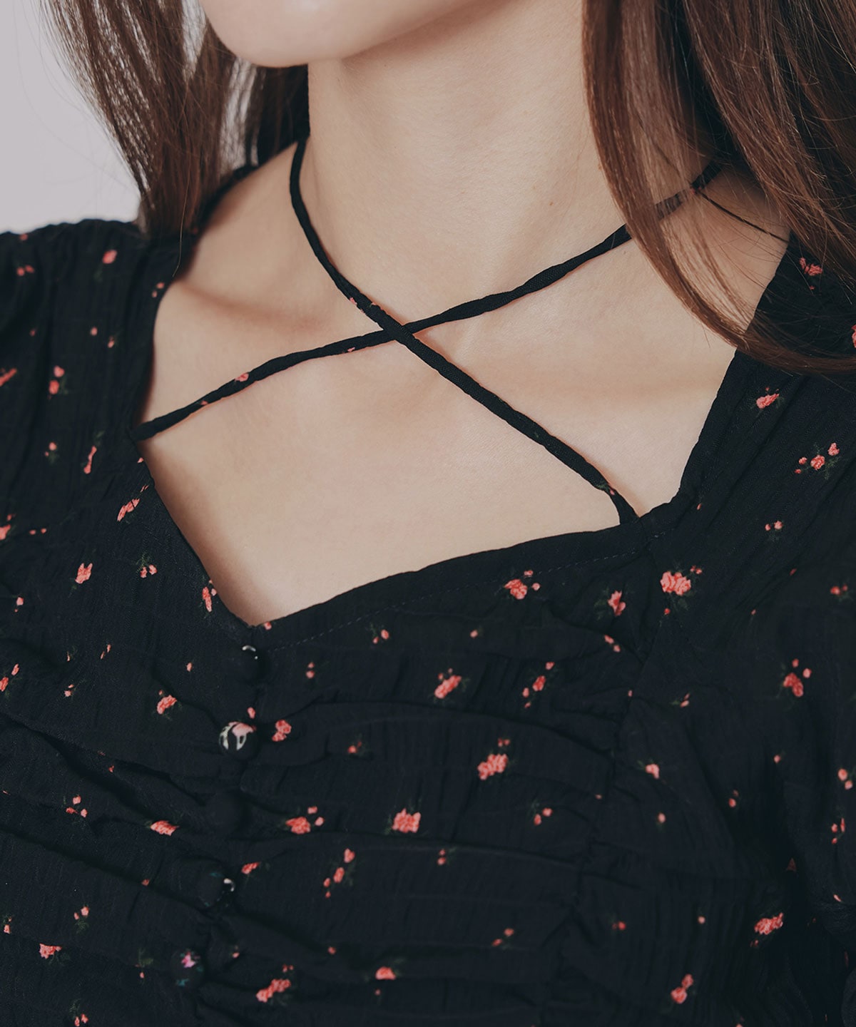 ミニフラワーイレヘムロングワンピース