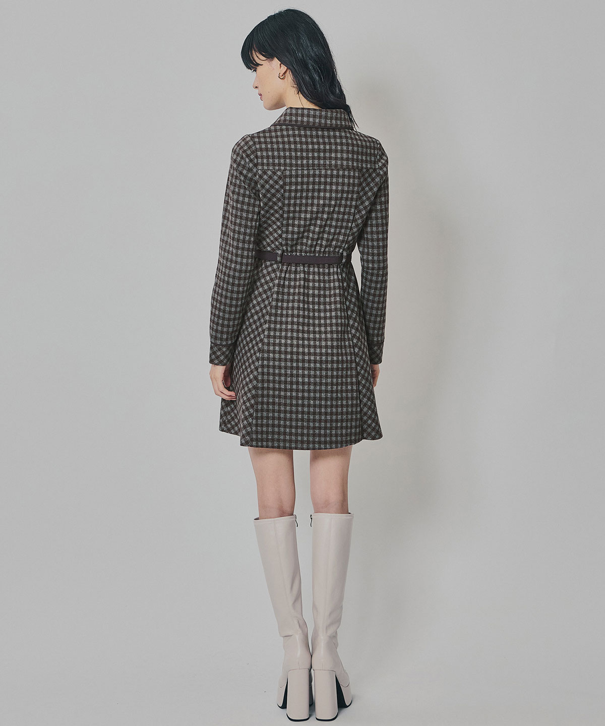 クラシカルチェックZIPミニワンピース