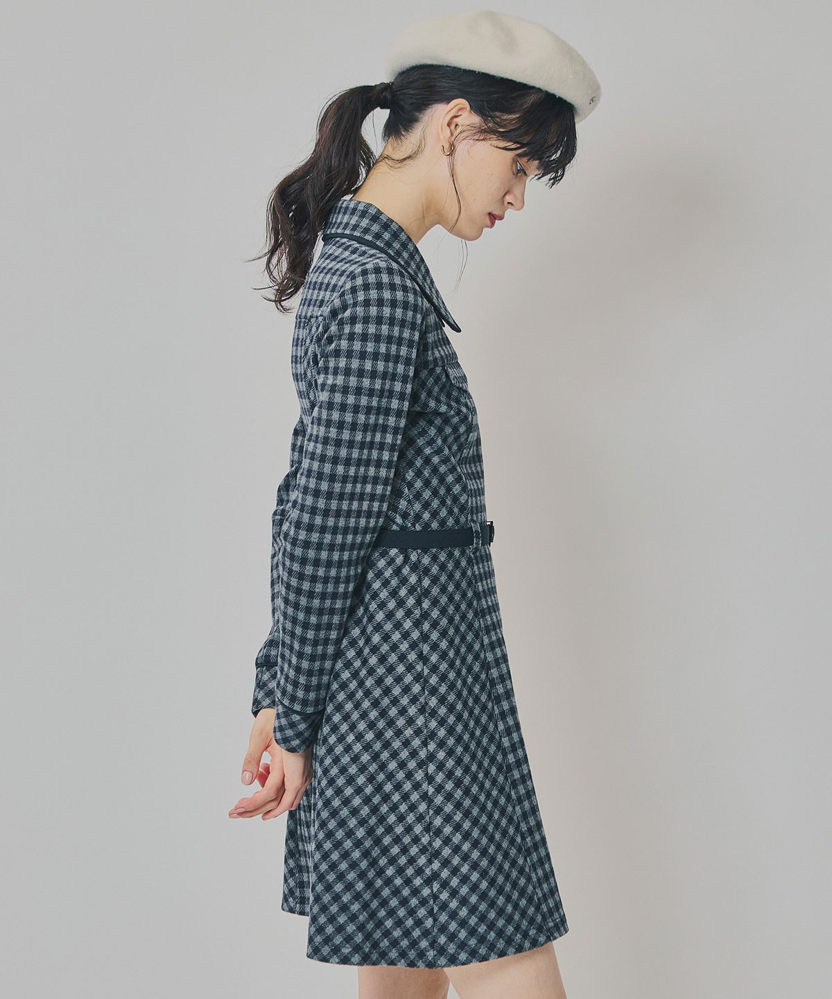 クラシカルチェックZIPミニワンピース