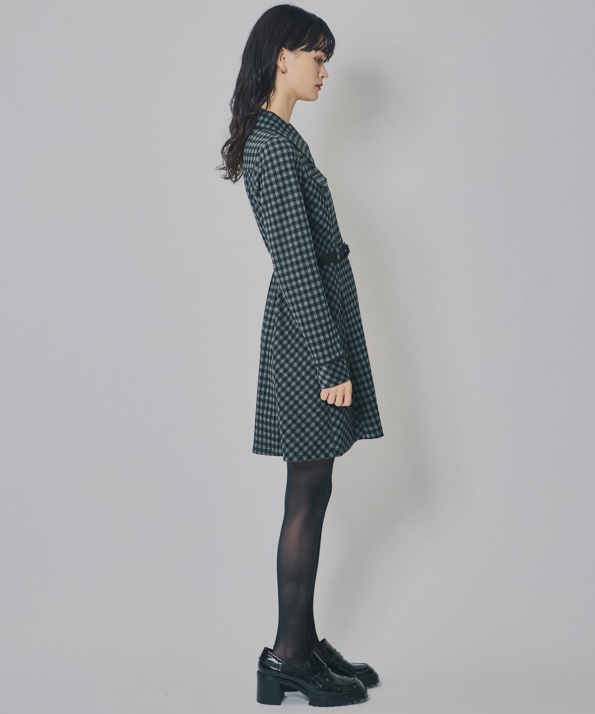クラシカルチェックZIPミニワンピース