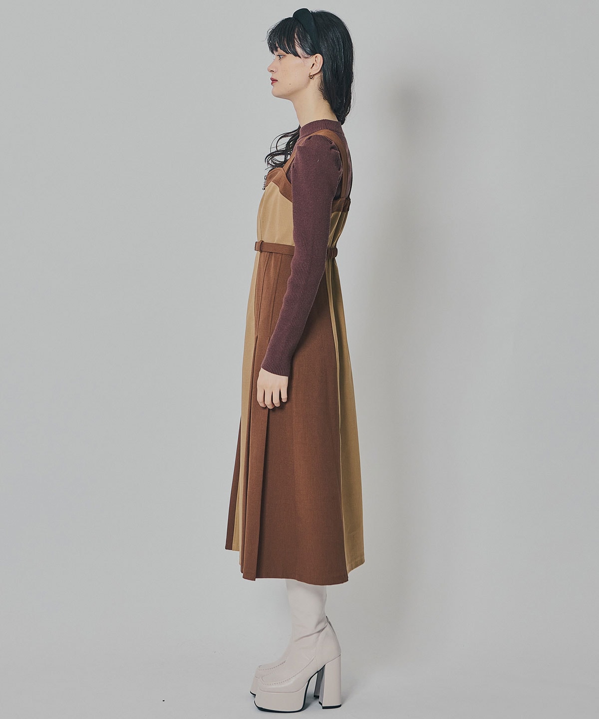 フロントジップバイカラージャンスカ