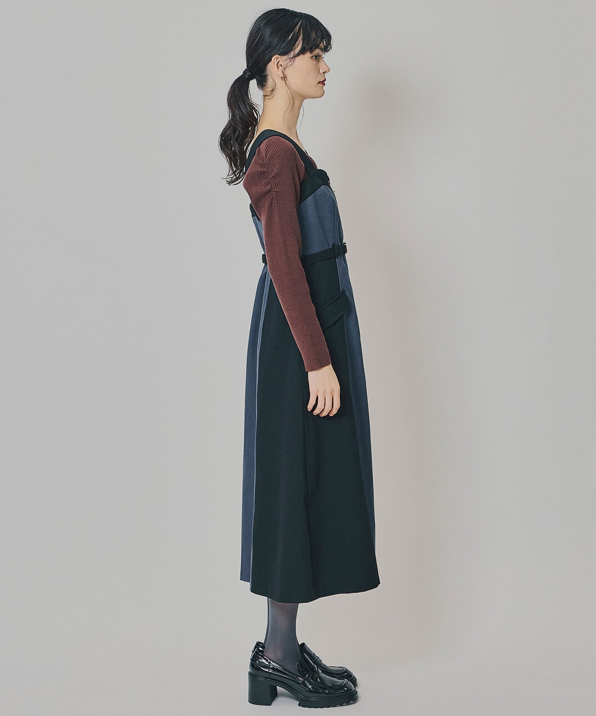 フロントジップバイカラージャンスカ