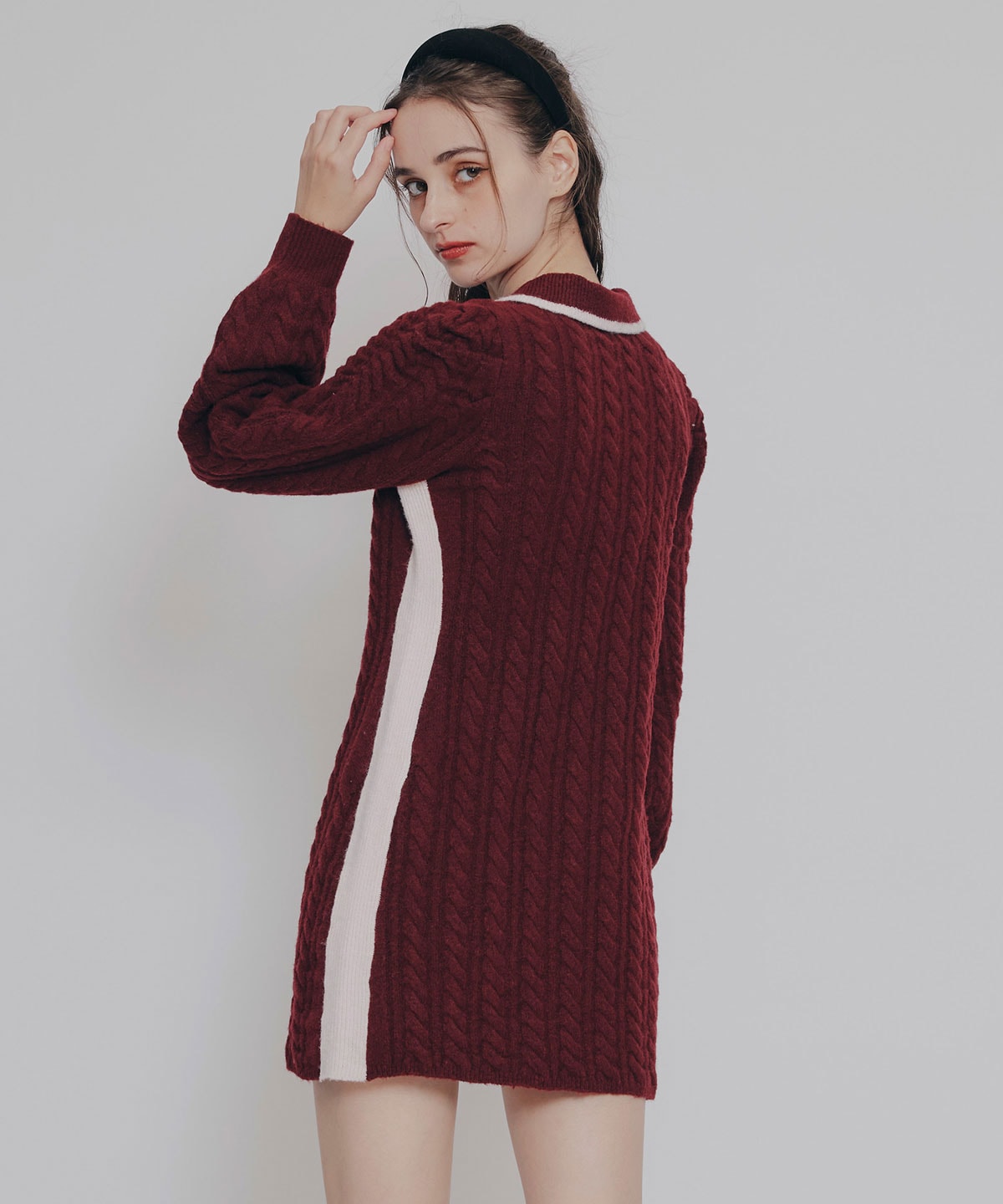 ［FILA×REDYAZEL］ケーブルニットポロミニワンピース