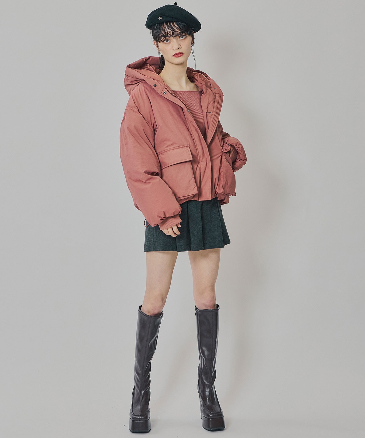 フラップポケットファイバーダウンジャケット