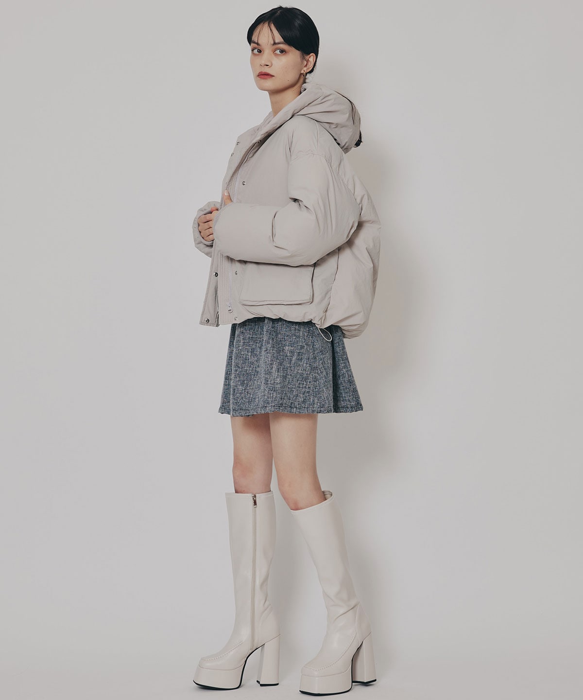 フラップポケットファイバーダウンジャケット