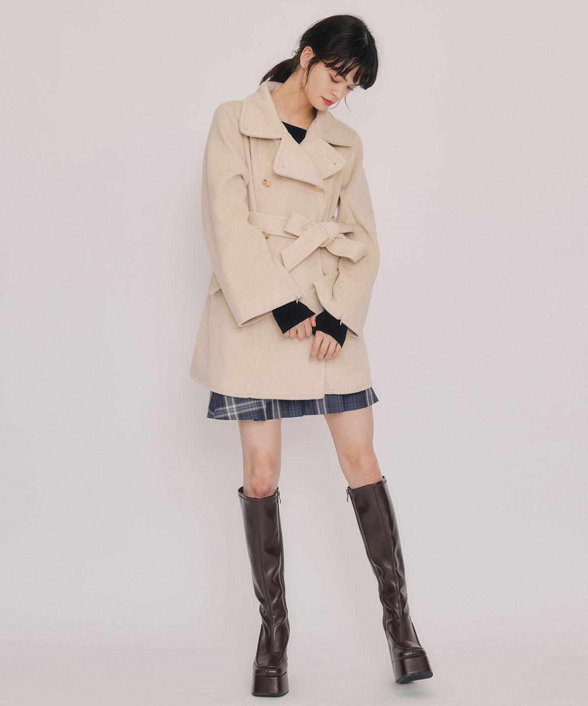 2WAYベルスリーブミドルコート