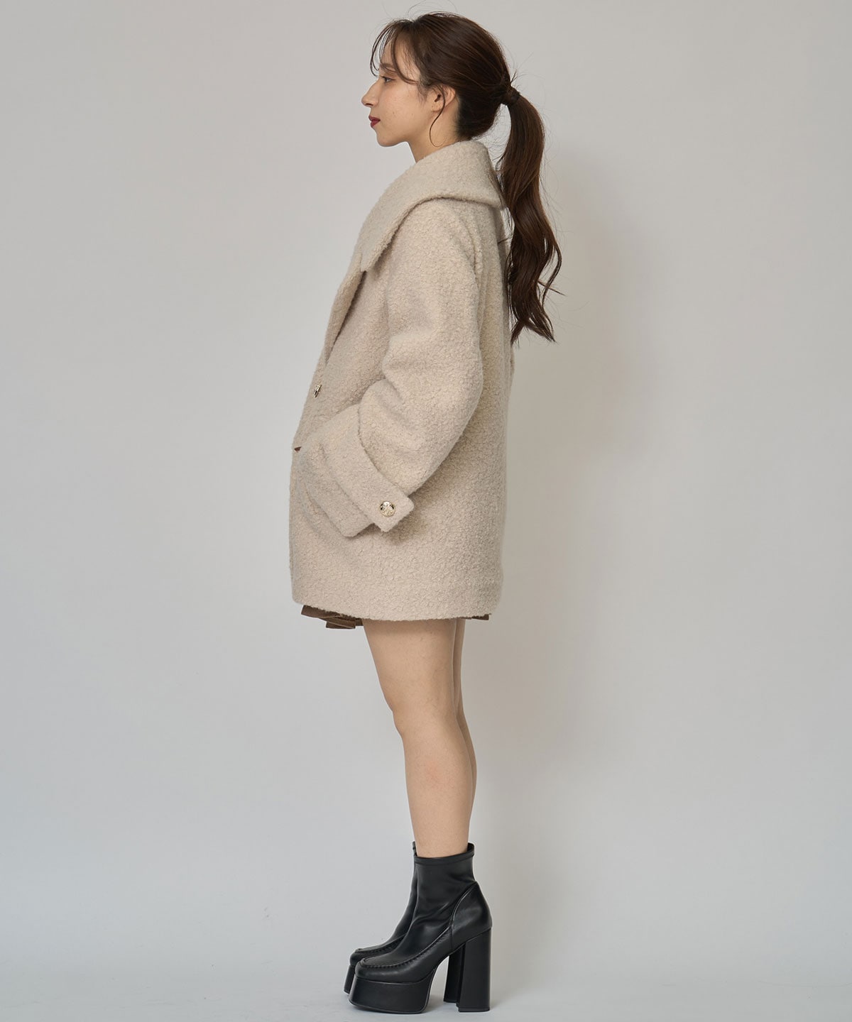 ボアダブルミドルコート