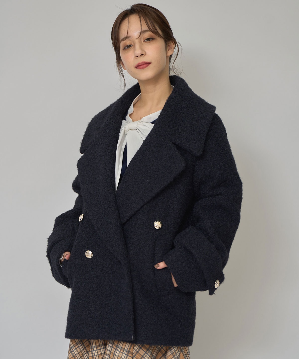 ボアダブルミドルコート