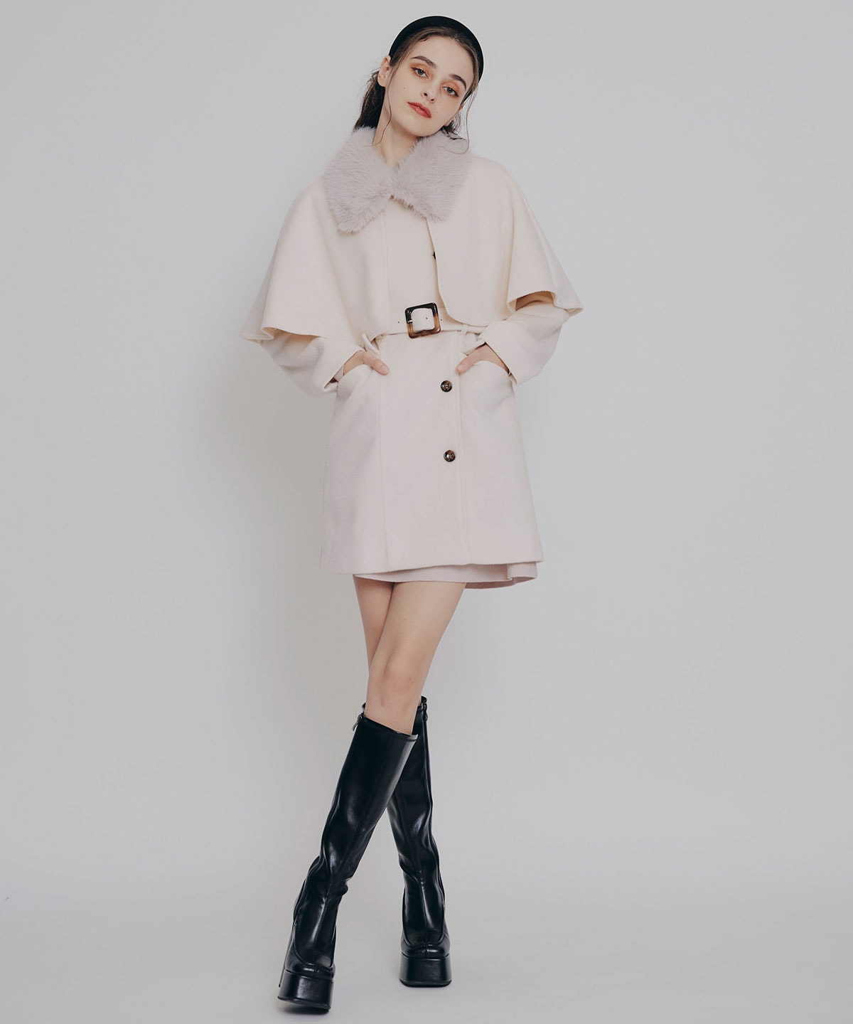 マルチWAYケープファーショートコート