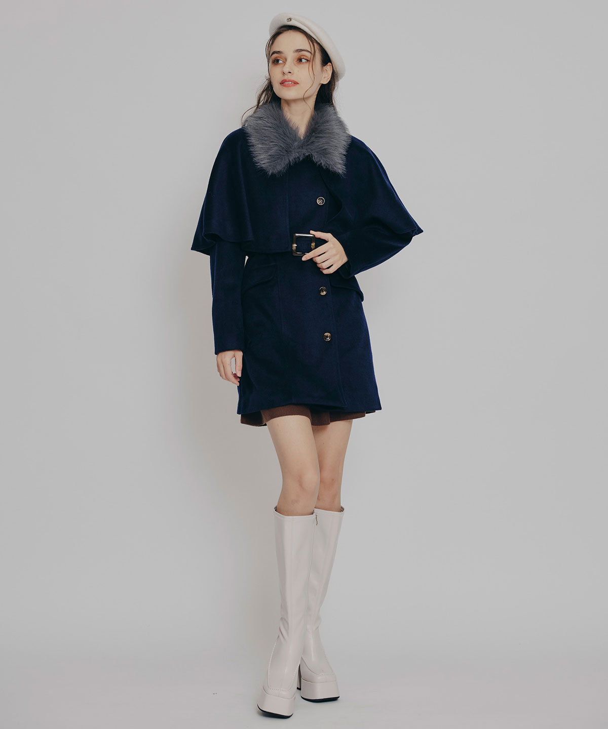 マルチWAYケープファーショートコート