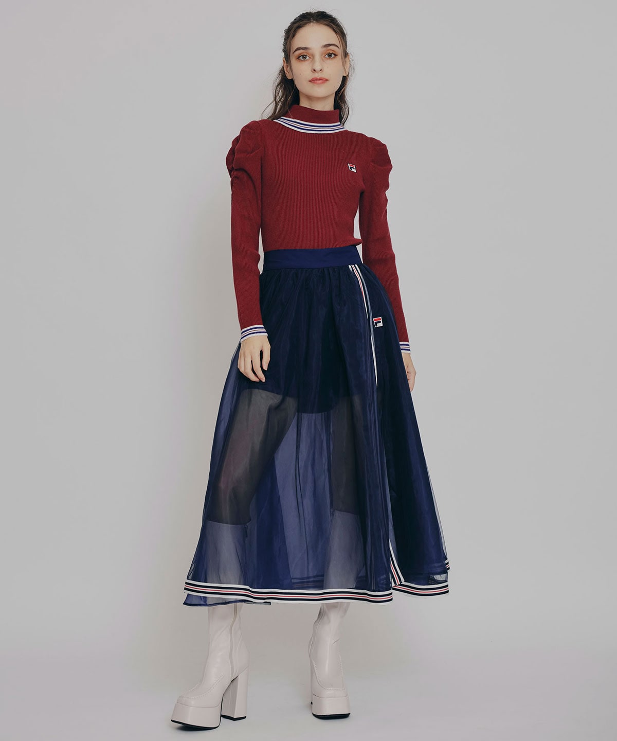 ［FILA×REDYAZEL］ラインタートルニットプルオーバー