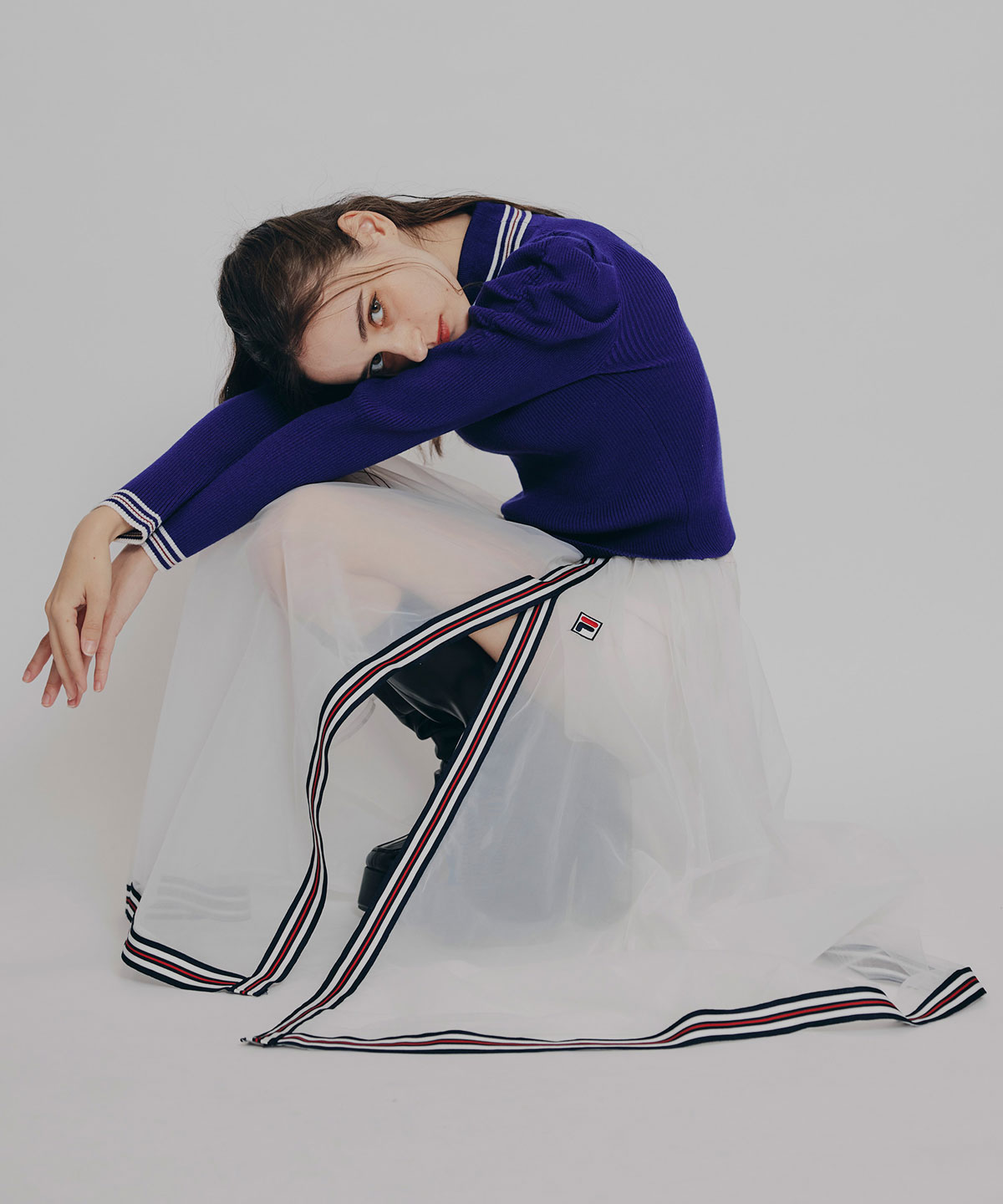 ［FILA×REDYAZEL］ラインタートルニットプルオーバー