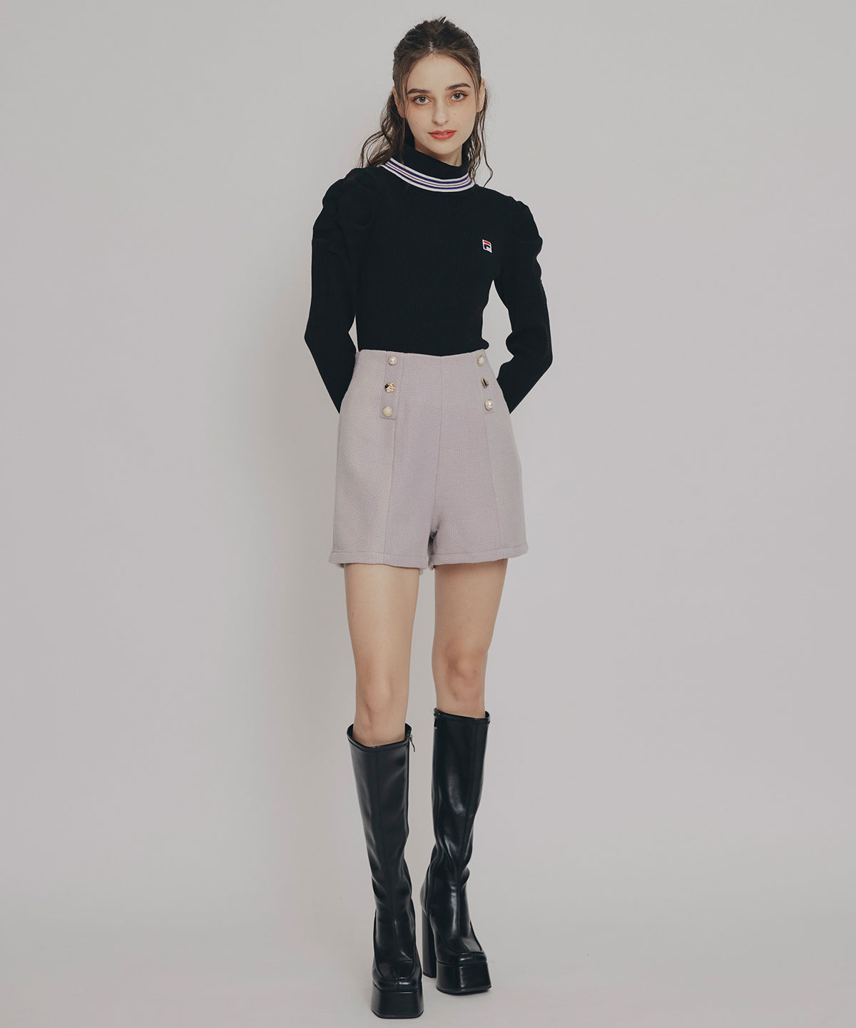 ［FILA×REDYAZEL］ラインタートルニットプルオーバー