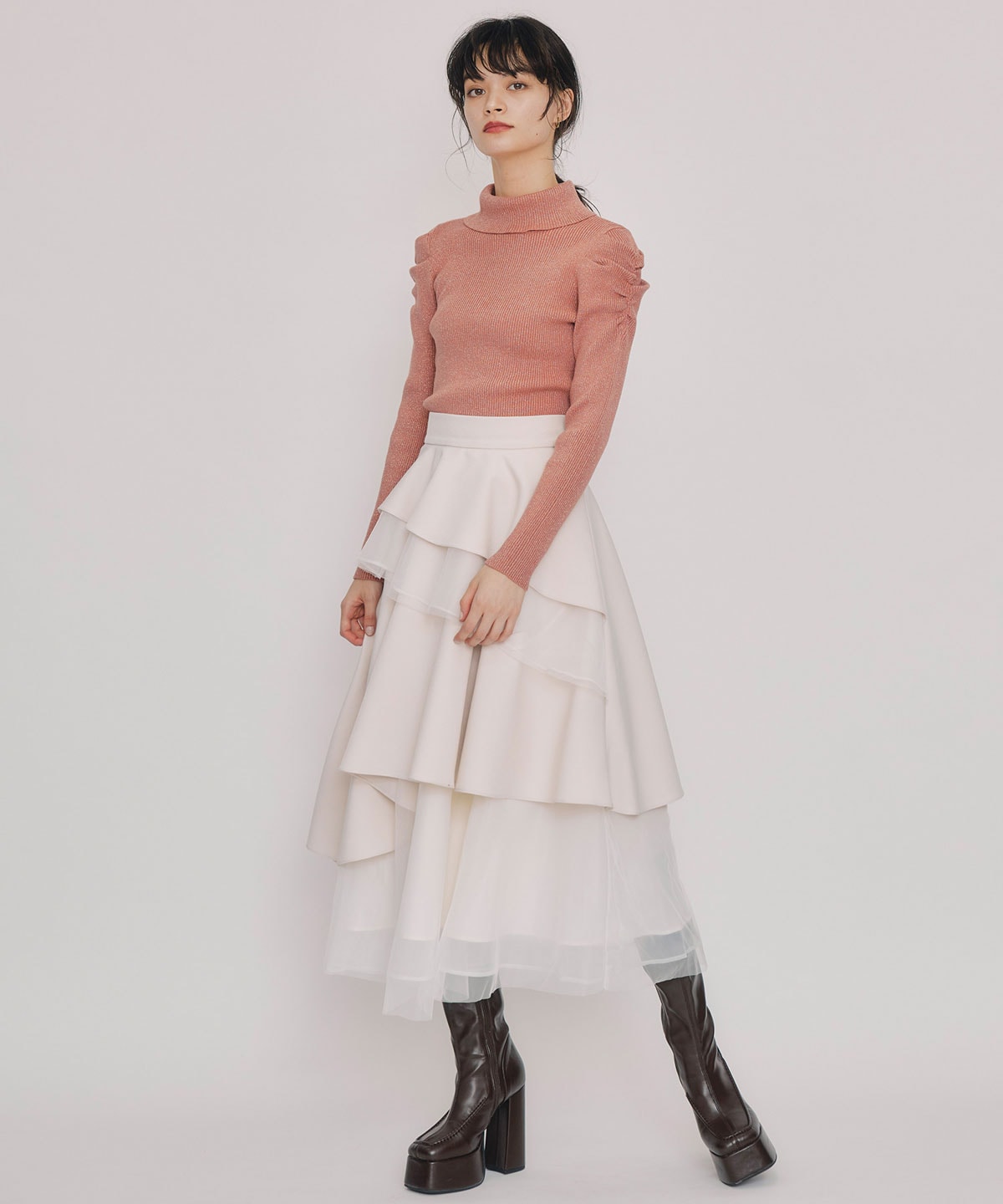 ラメタートルニットプルオーバー