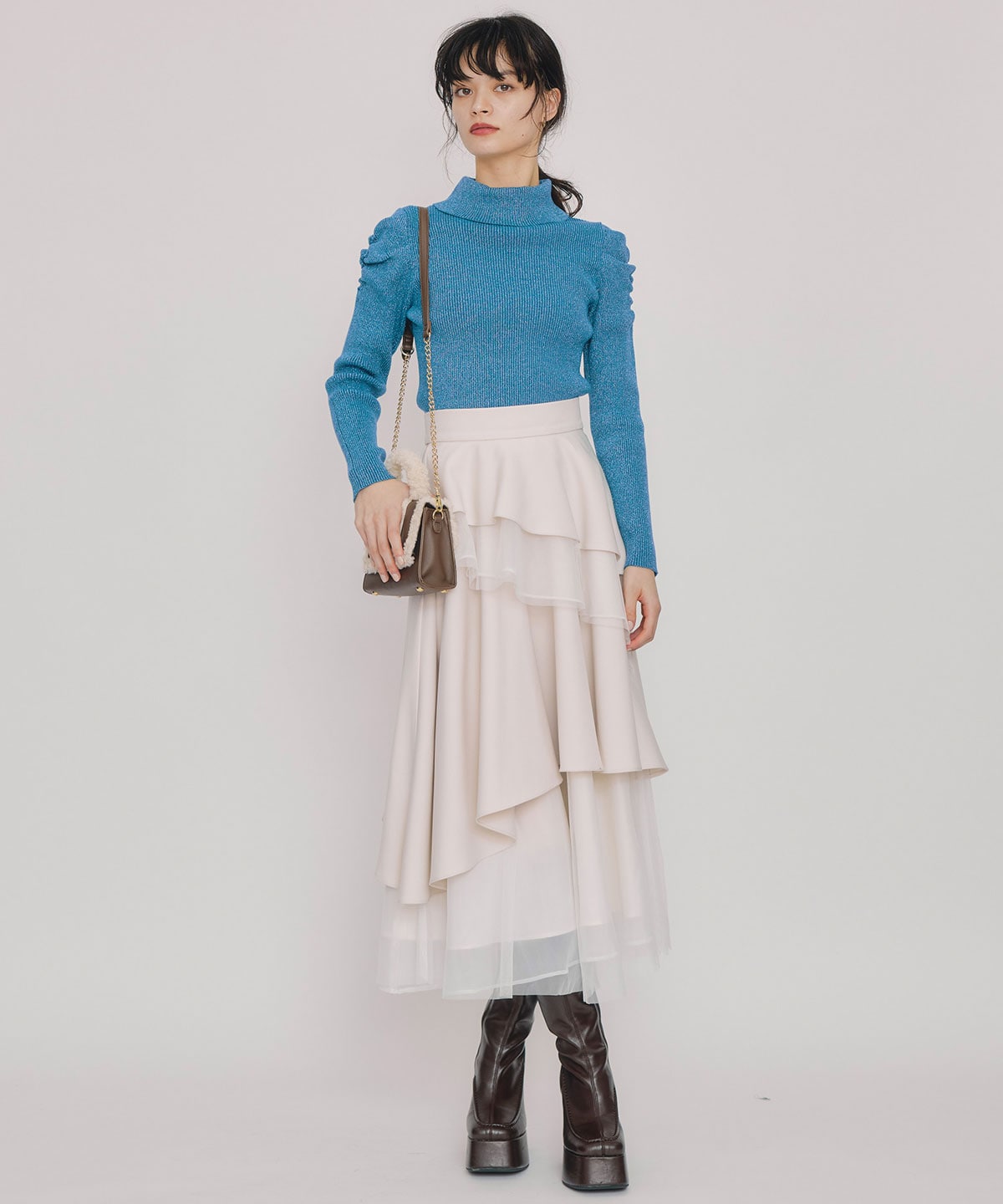 ラメタートルニットプルオーバー