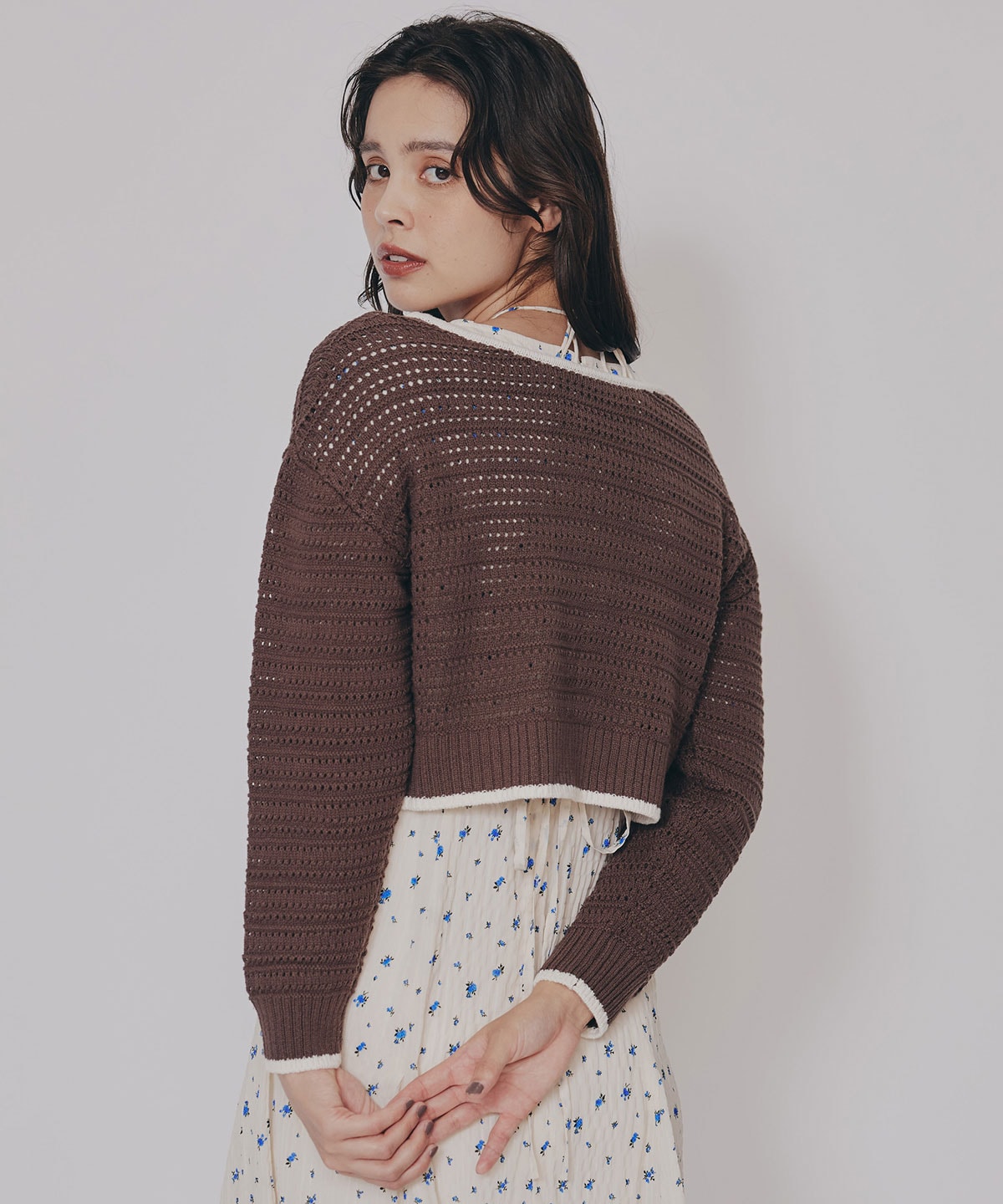 リボンニットカーディガン