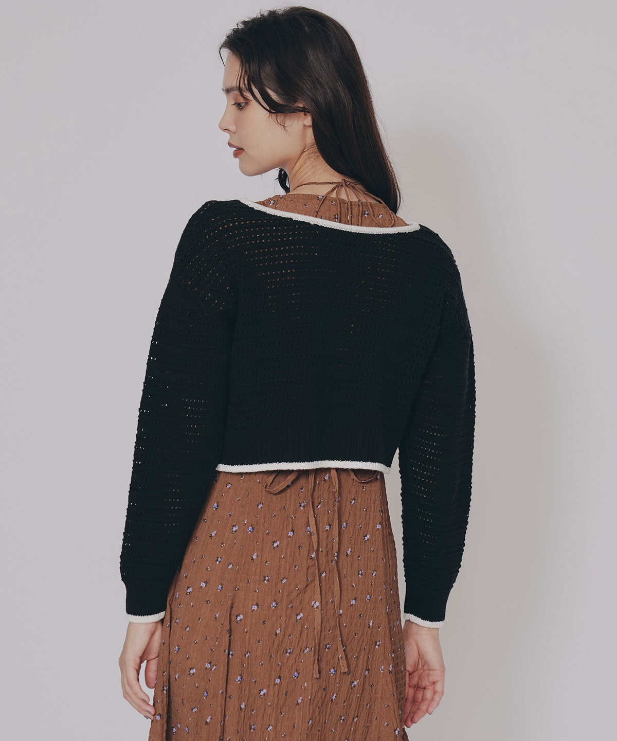 リボンニットカーディガン