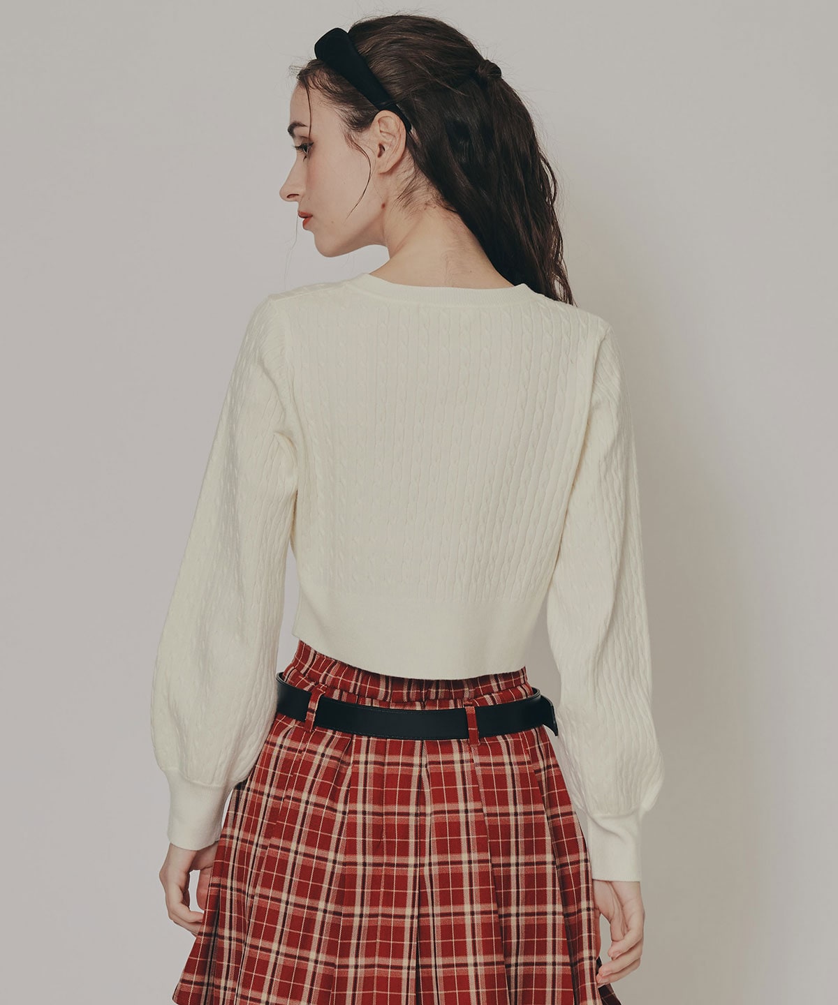 Azelyミニケーブルニットカーディガン