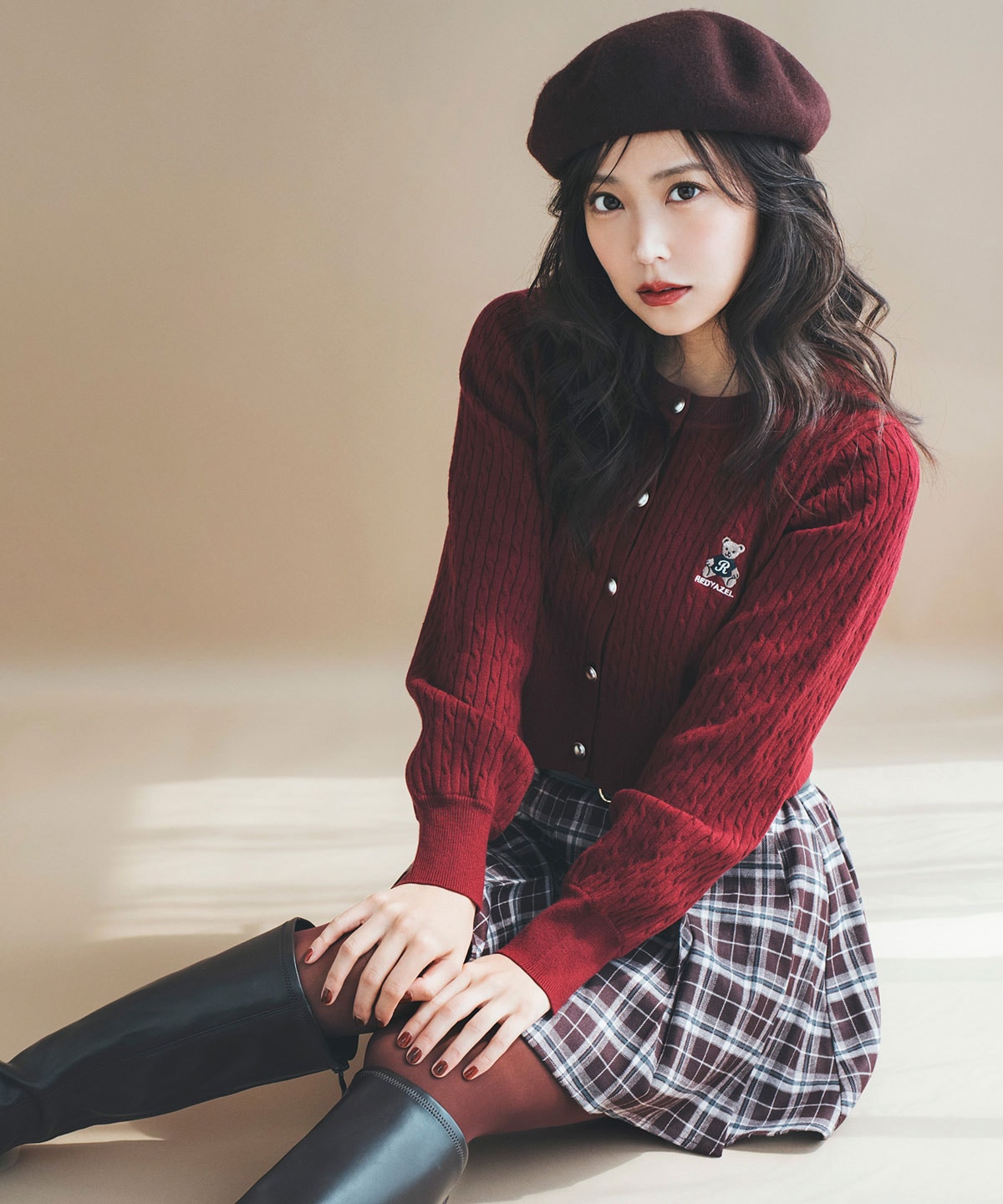 Azelyミニケーブルニットカーディガン