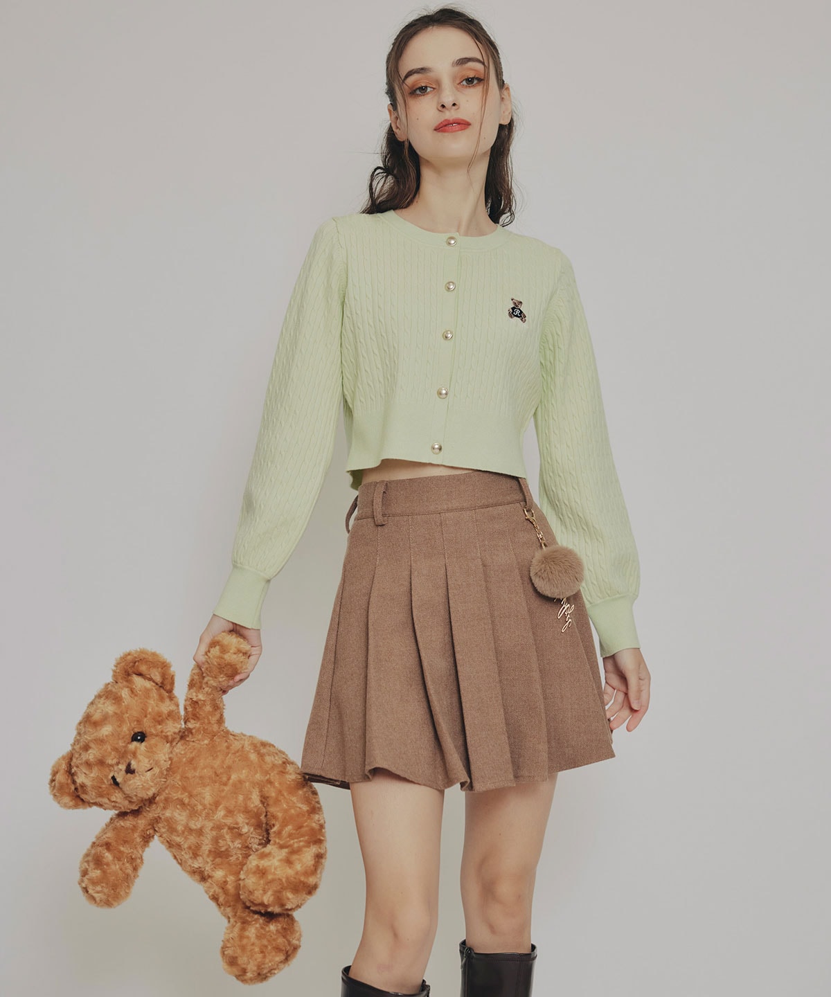 Azelyミニケーブルニットカーディガン