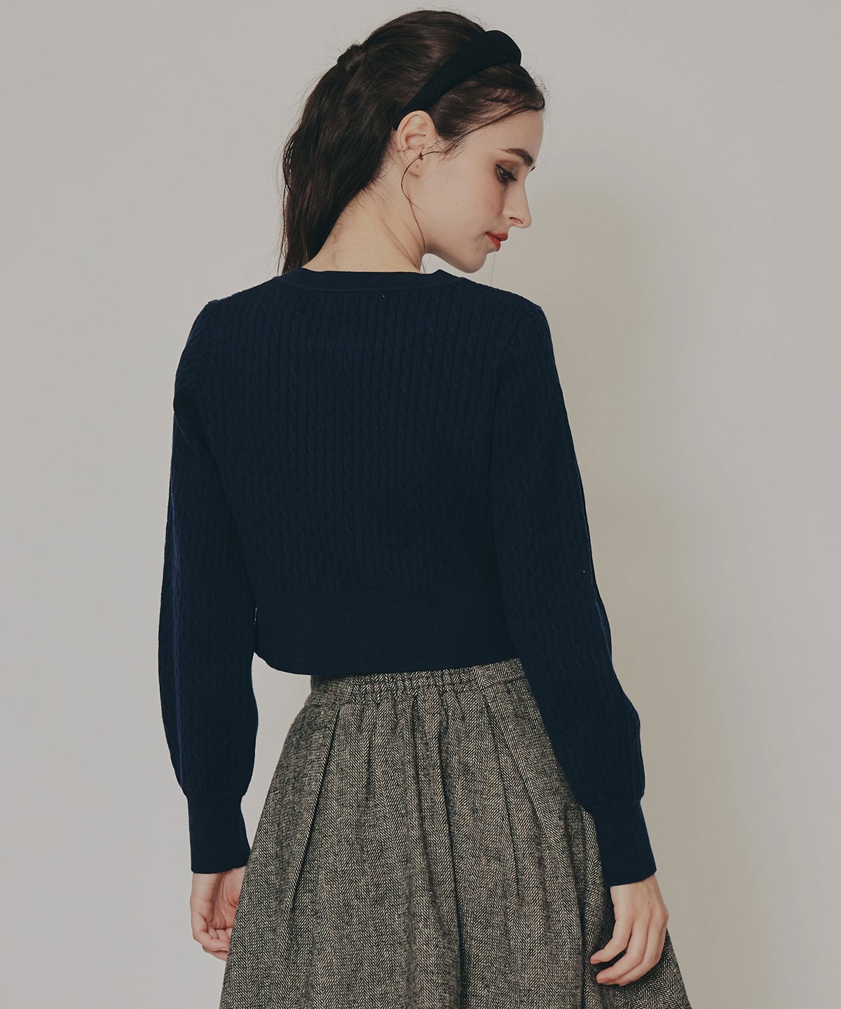 Azelyミニケーブルニットカーディガン