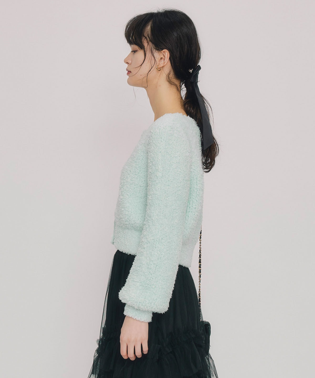 フラッフィブークレシャギーニットカーディガン
