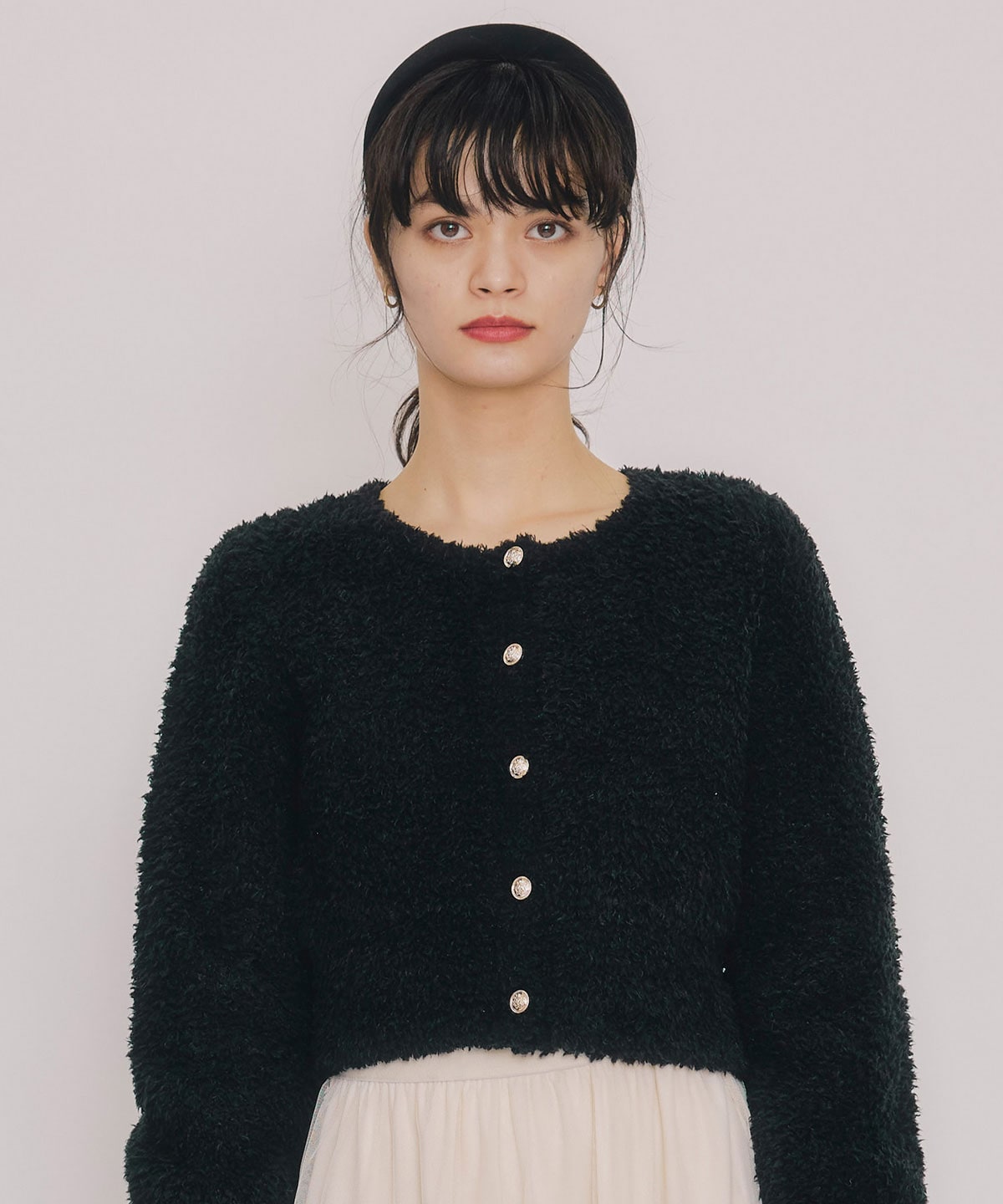 フラッフィブークレシャギーニットカーディガン